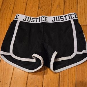 Justice Black and White Kids Shorts